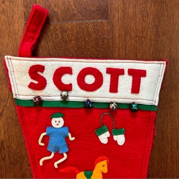 Vintage Felt Christmas Stocking, Handmade - Picture 2 of 15